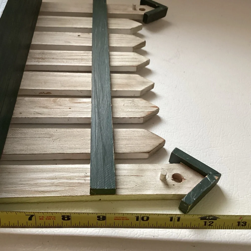 Rustic Green and Cream Wall Shelf with Planter